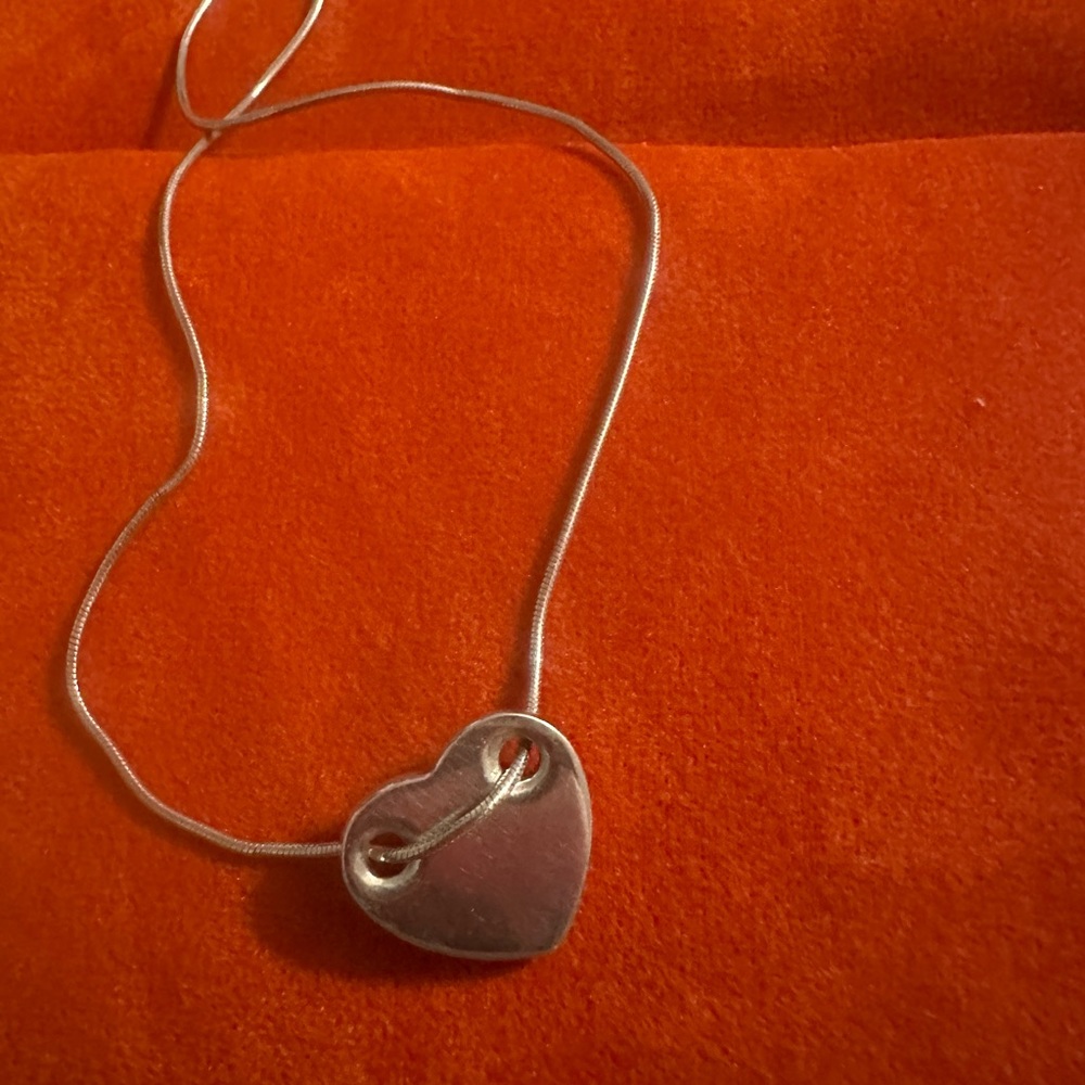 Tiffany and Co necklace- heart with thick cord chain